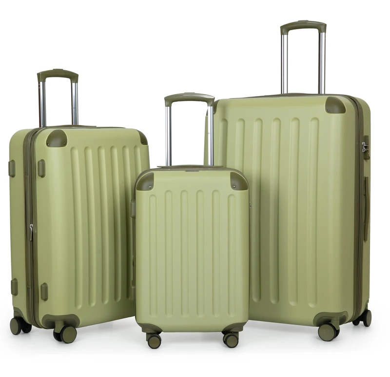 Hauptstadtkoffer Spree – 3-Piece Luggage Set – Carry-On Suitcase 55 cm, Medium Suitcase 65 cm & Large Travel Suitcase 75 cm, ABS+PC Hardshell, TSA Combination Lock, Kiwi