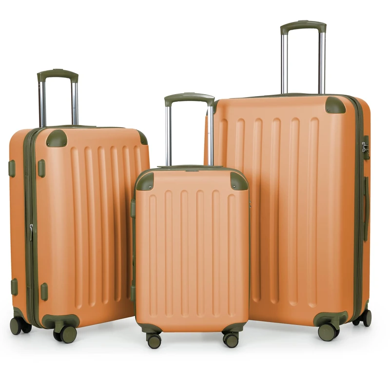 Hauptstadtkoffer Spree – 3-Piece Luggage Set – Carry-On Suitcase 55 cm, Medium Suitcase 65 cm & Large Travel Suitcase 75 cm, ABS+PC Hardshell, TSA Combination Lock, Apricot