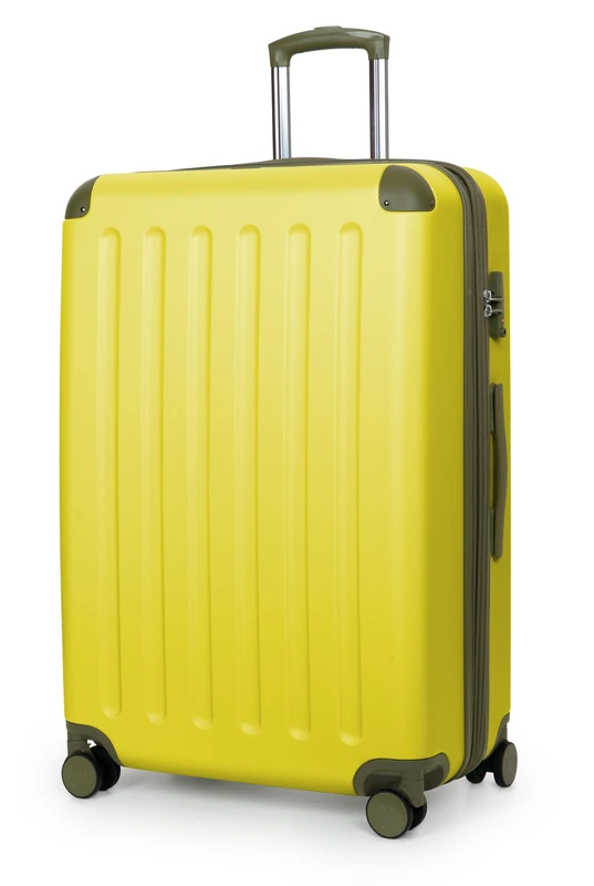 Hauptstadtkoffer Spree – Large Hardshell Suitcase, TSA Lock, 4 Double Wheels, Trolley Luggage, Rolling Suitcase, Travel Case with Expandable Capacity, 75 cm, 119 Liters, Lemon
