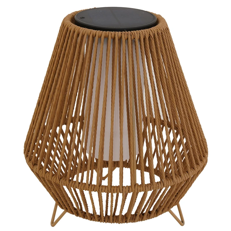 SALOMEA Small Decorative Solar Lantern with Base LED Solar Rechargeable LED Warm White H35cm