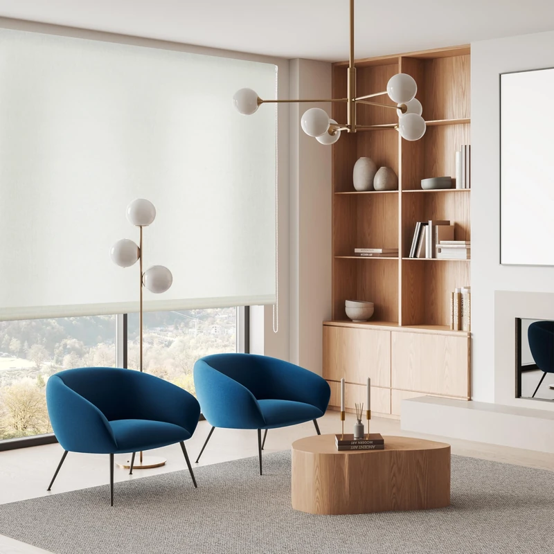 Blindecor Ara | Smooth Translucent Roller Blind - Stone, 140 x 175 cm (W x H) | Fabric Size 137 x 170 cm | Window Blinds