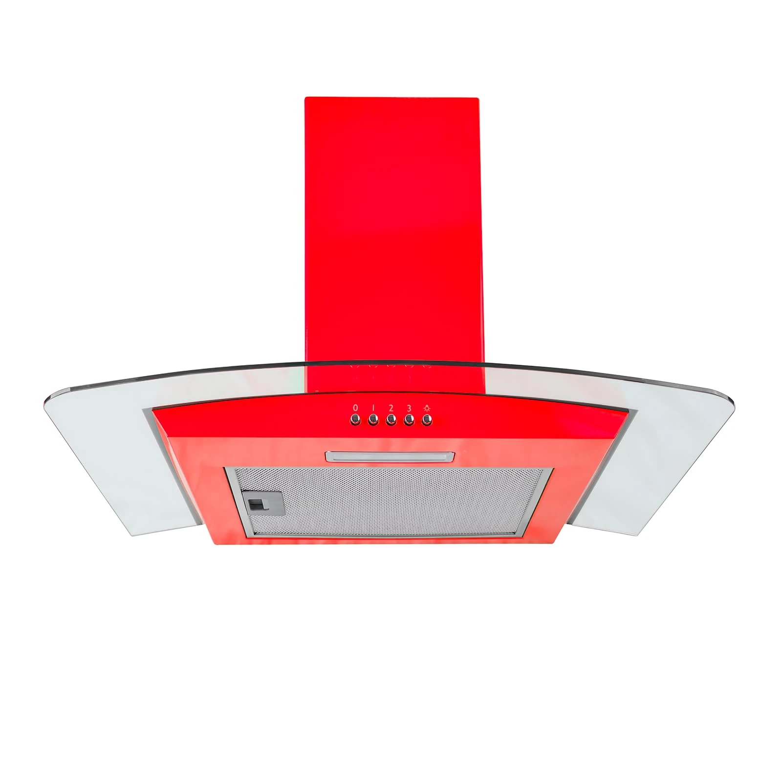 SIA CGH60RD 60cm Red Curved Glass Chimney Cooker Hood Kitchen Extractor Fan
