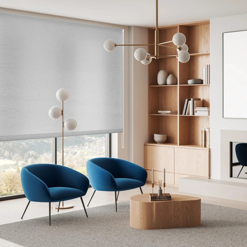 Blindecor Ara | Smooth Translucent Roller Blind - Steel Grey, 80 x 175 cm (W x H) | Fabric Size 77 x 170 cm | Window Blinds