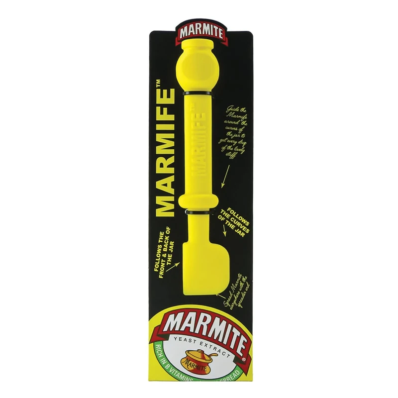 Marmite Marmife Spreader in Yellow - Novelty Jar Scraper Gift - Silicone Spatula Specially Designed for Marmite Jars - Fun Kitchen Gadget - Image 1