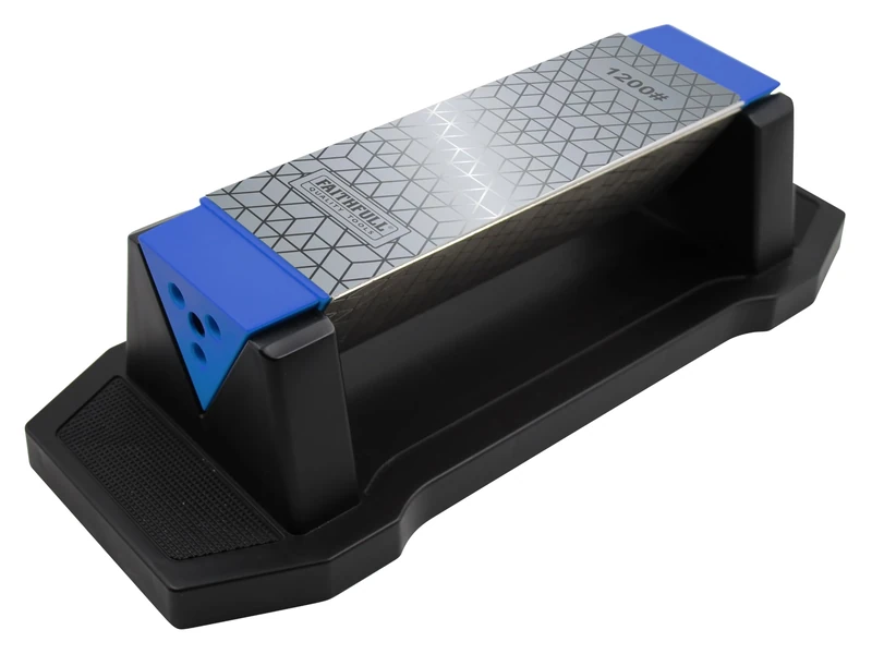 Faithfull Diamond Sharpening Stone Kit – Triangular Whetstone 150/325 / 1200 Grit, Knife & Tool Sharpener with Non-Slip Base, Wet or Dry Use