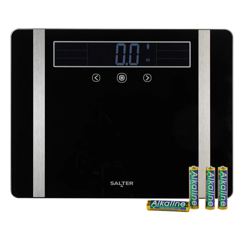 Salter Extra Wide Analyser Bathroom Scale – Electronic Digital Bodyweight, Body Fat Scale, 250kg/39st 6lb, Athlete Mode, LCD Easy Read Display, Instant Readings, Includes Carpet Feet & Batteries
