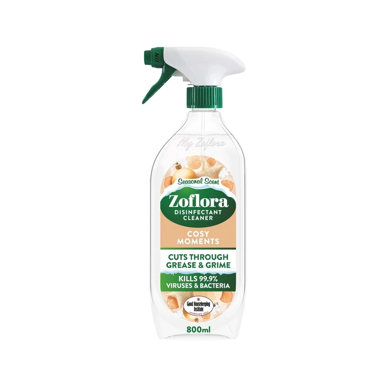 Zoflora Cosy Moments Multipurpose Disinfectant Trigger Spray, 1 x 800ml, Antibacterial Multi-Surface Cleaner, Pet-Friendly, Kills 99.9% of Bacteria & Viruses
