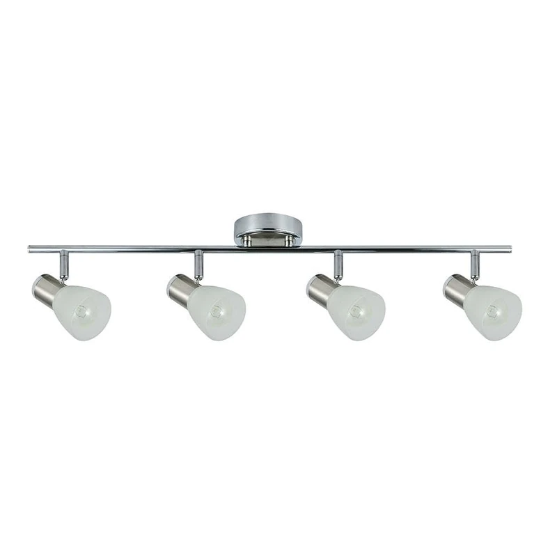 Cholo 4xe14 Power Strip in Elegant Chrome/Nickel. with Dimensions of 16x69.5x10 cm, it is Ideal for Adding a Modern Touch and Bringing Functional Lighting to Your Space. - Image 1