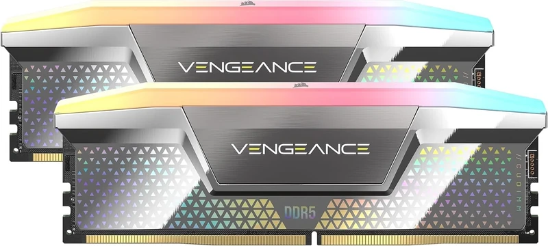 CORSAIR VENGEANCE RGB DDR5 CUDIMM 48GB (2x24GB) 8400MHz CL40-52-52-135 1.4V Intel XMP Desktop Computer Memory – Silver (CMHC48GX5M2X8400C40)