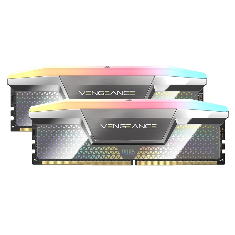 CORSAIR VENGEANCE RGB DDR5 CUDIMM 48GB (2x24GB) 8000MHz CL38-50-50-128 1.4V Intel XMP Desktop Computer Memory – Silver (CMHC48GX5M2X8000C38)