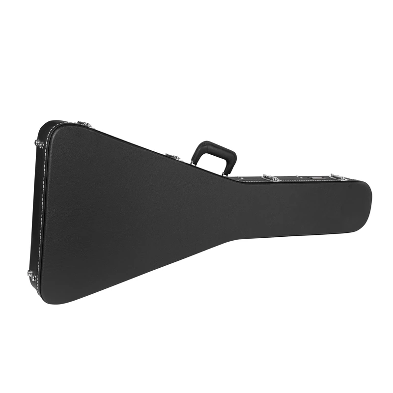 Gator Cases GW-FLYV Deluxe Wood Case for Flying V Electric Guitar Black Plush Interior Secure Latches Durable Protection
