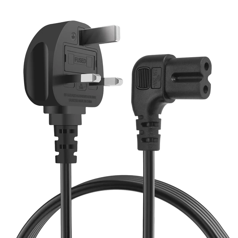 Power Cable for Samsung TV, SHUOMAO 3m Right Angle Figure 8 Power Lead Wire Electrical Cord Compatible with Samsung,Lg,Panasonic,Roku,Hisense,Sharp,Hisense TV,Black