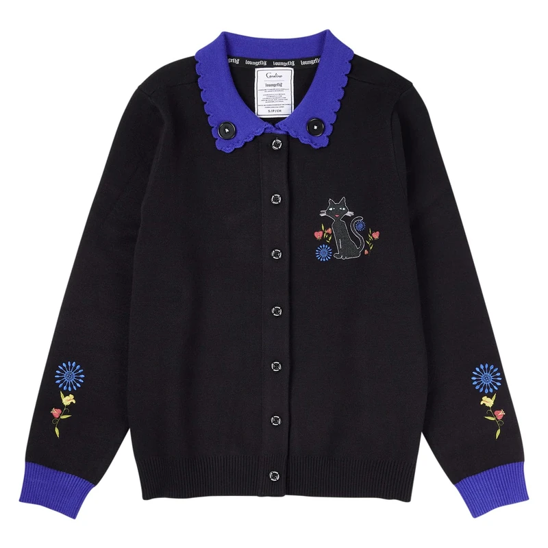 Loungefly Coraline Cat Dragonfly Collared Cardigan, Multicolor, S