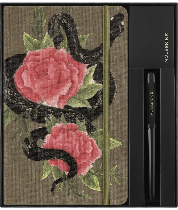 Moleskine Year Of The Snake Collector's Box, Ruled Large Notebook And Black Kaweco Ballpen, Stickers And Lucky Envelopes In Reusable Box