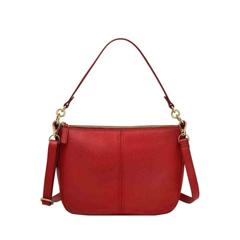 FOSSIL Women's Jolie Crossbody Bag, Dark Red, 27.94L x 7.62W x20.32 H cm