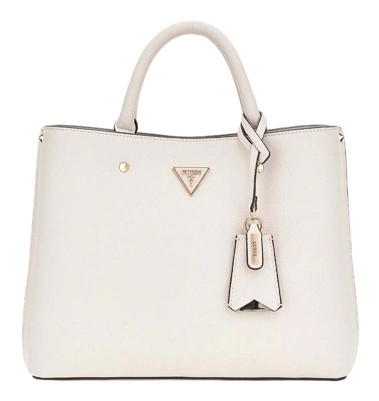 GUESS Women Meridian Girlfriend Satchel Hand Bag, Ivory, One Size