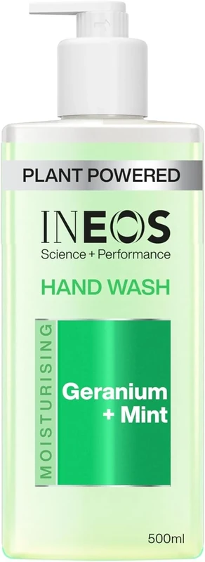 INEOS Skin Science - With Provitamin B5 Hand Wash Geranium + Mint - With SkinActiv Cooling Tech™ - Plant Powered 500ml
