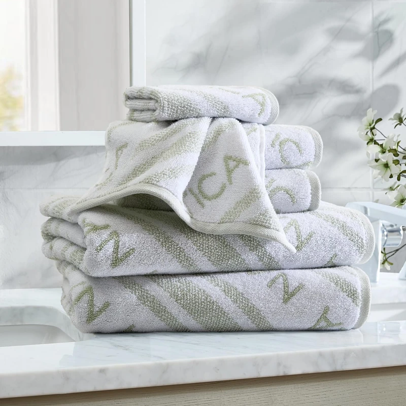 Nautica - Bath Towels, Soft & Absorbent Bathroom Essentials, Oeko-Tex Certified (Minera Green, 6-Piece) - Image 1