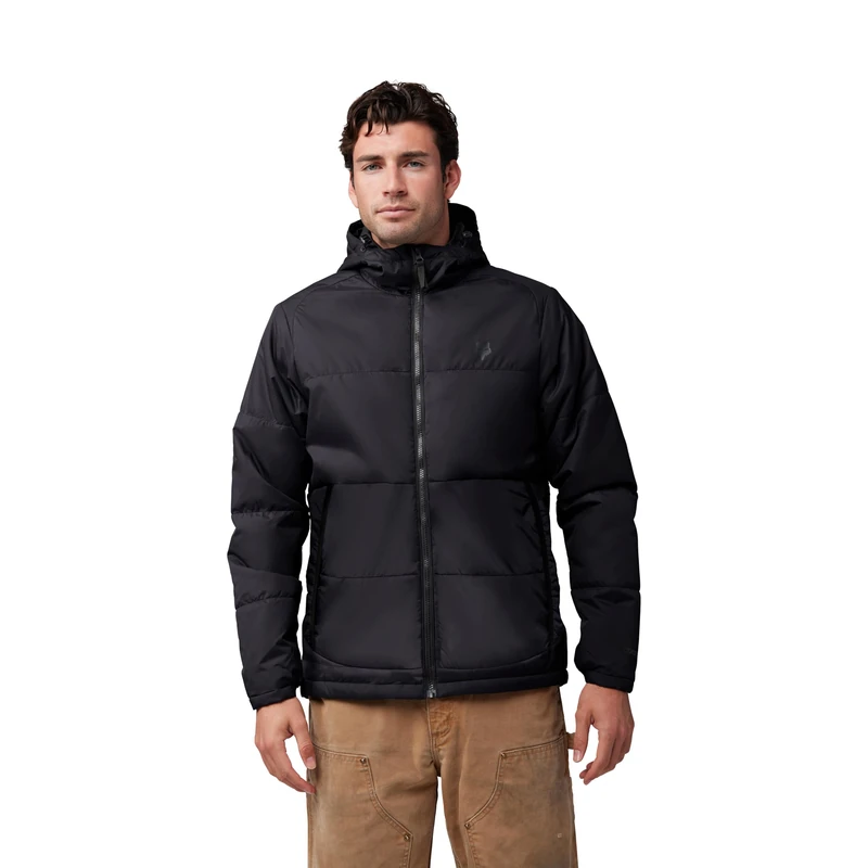 Fox Outdoor Ridgeway Jacket, Lightweight Cordura Fabric, Primaloft Insulation, Water-Repellent, Functional Hood, Ideal for Chilly Weather, Color: Black, Size: XXL