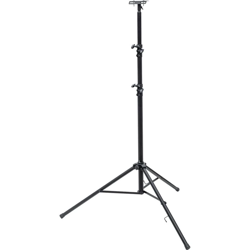 Brennenstuhl Construction Telescopic Tripod ST 302 for work lights/stable Tripod with automatic lowering mechanism (height-adjustable from 1,24m to 3m, max. 20kg, with crossbar, 3 support tubes)