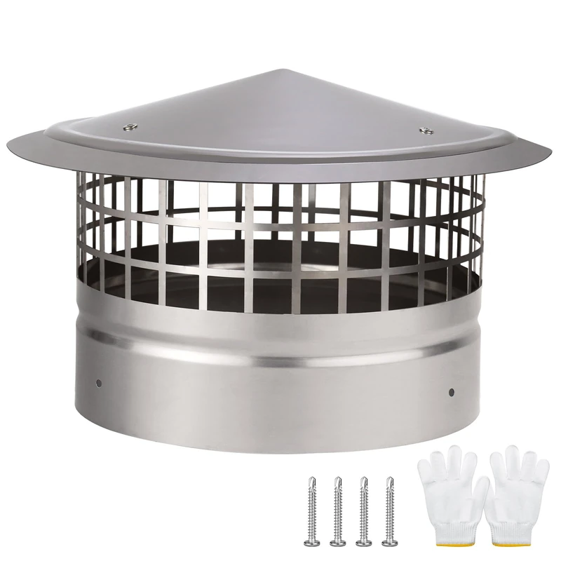 Chimney Cap 10in Round Roof Rain Chimney Cover W/Screen,10" Stove Pipe Cap