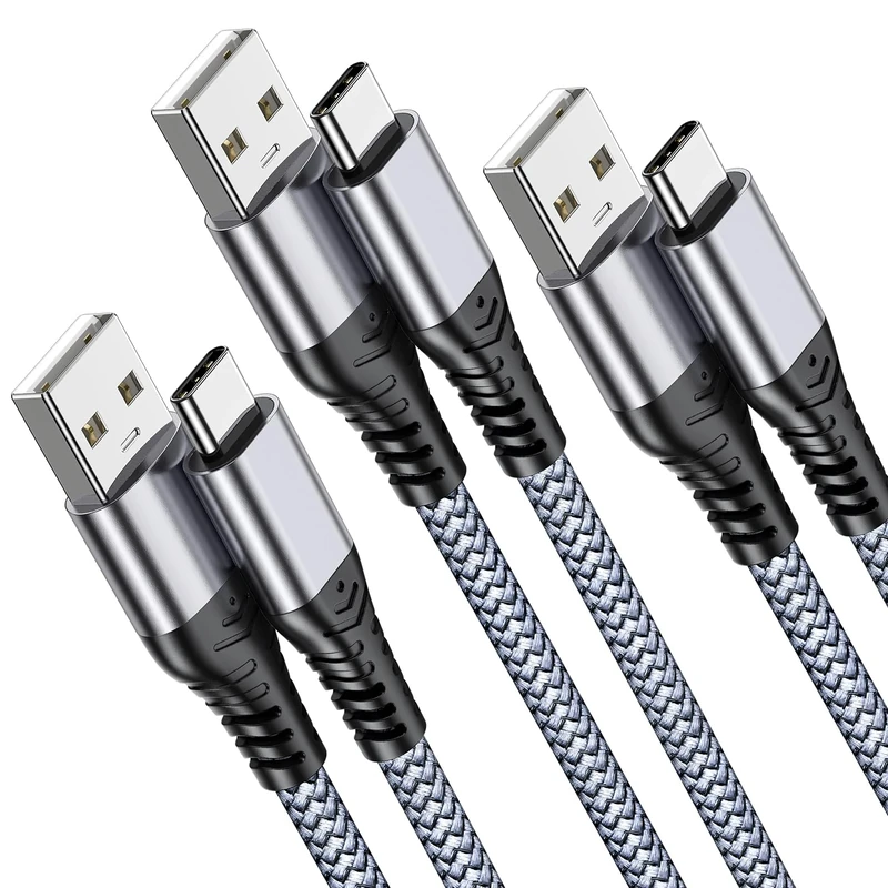 [3 Pack, 2M+1M+1M] iPhone 17/16/15 USB C 3.1A Fast Charging Cable, USB A to USB C Fast Charger, Type C Charger Cable for iPhone 17 Air Pro Max, iPhone 16 15 Pro Max Plus, Samsung S22 S23+ Ultra,ect