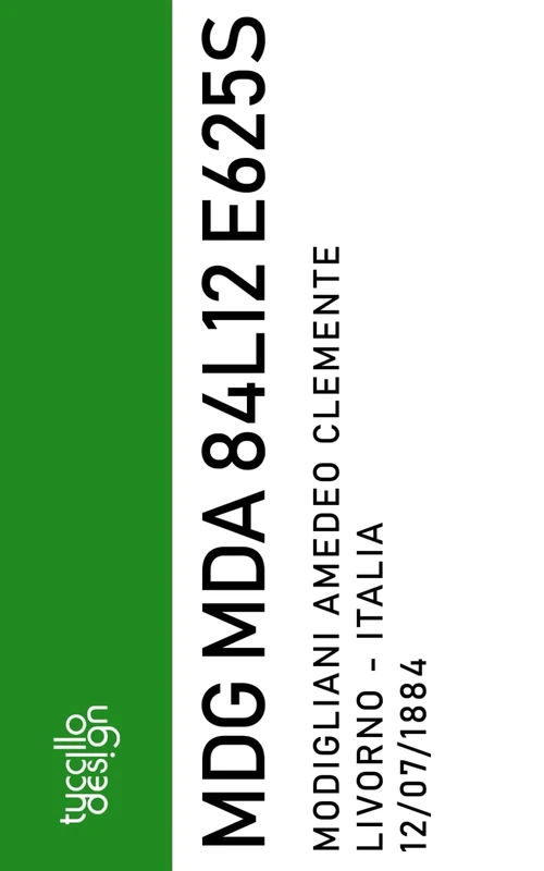 CODICE FISCALE AMEDEO MODIGLIANI: agenda bianca