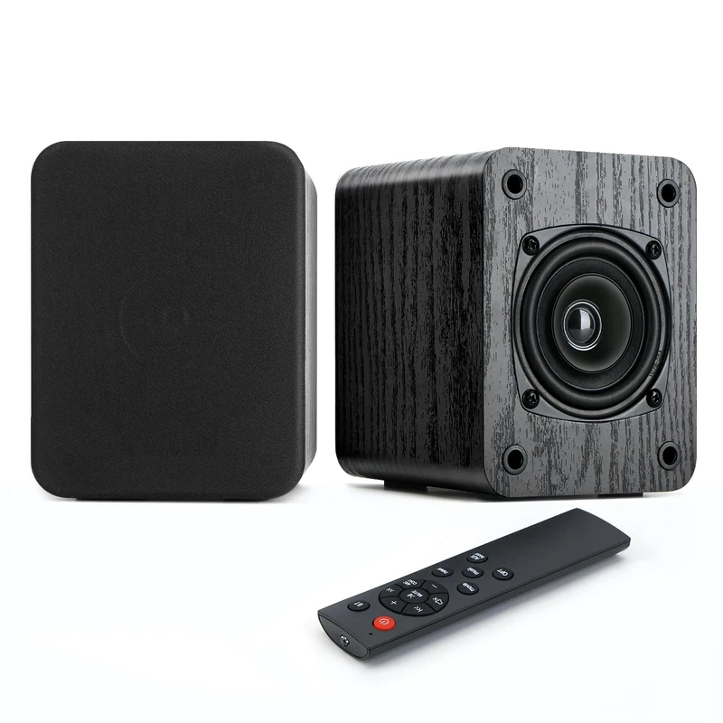 Saiyin Brown Bookshelf Speakers - Compact Hi-Fi Audio for Home