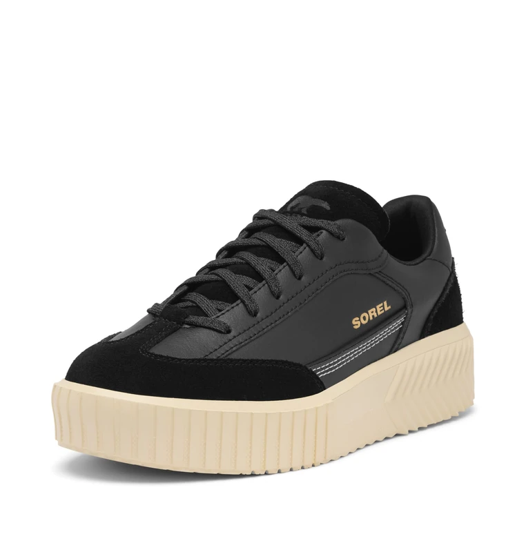 Sorel Women's Ona Ave T-Toe Summer Sneakers, Black/Honey White, 6.5 UK