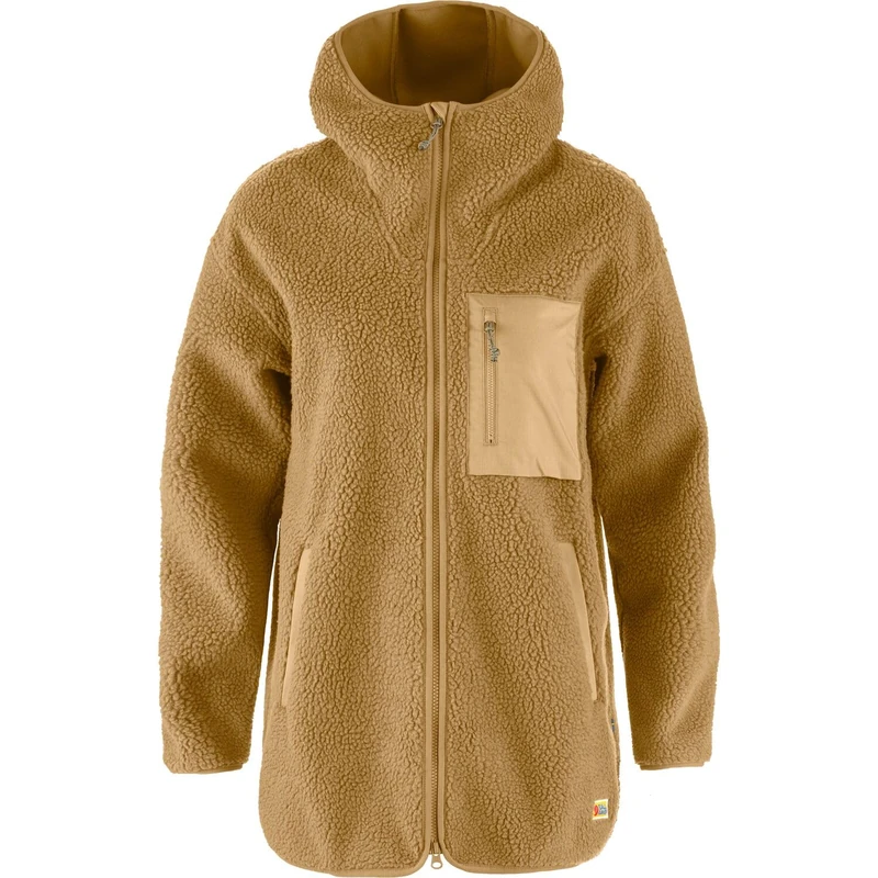 Fjällräven Women's Vardag Pile Fleece Long W Jacket, Buckwheat Brown, M