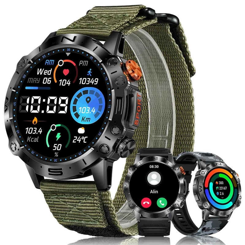 MEGALITH Smart Watch for Men Fitness: Sports Waterproof - Blood Pressure Health Monitor Smartwatch Compatible Android iOS Green