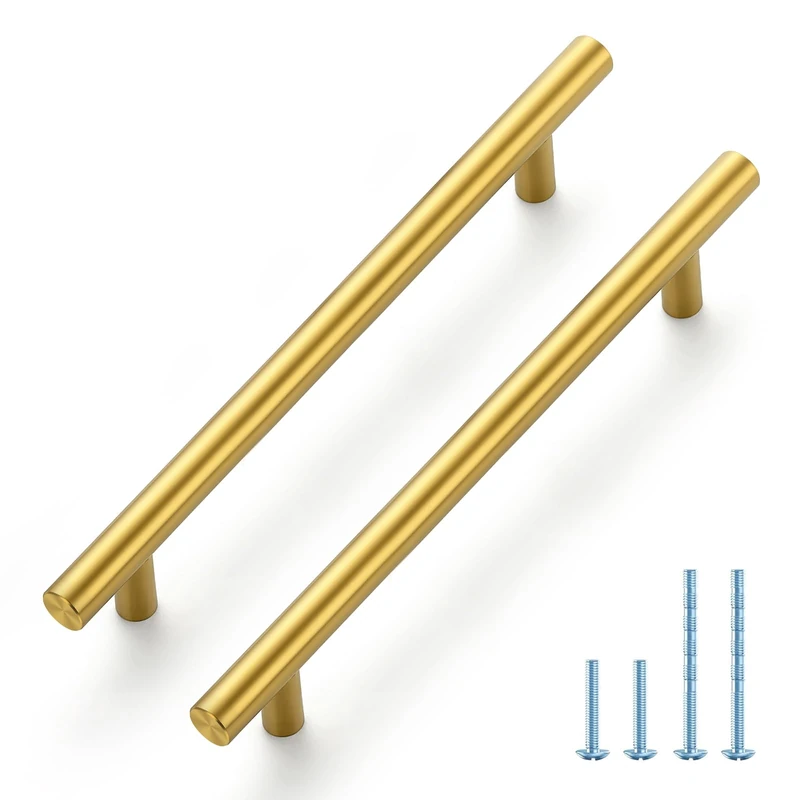 Joy Decor Gold Cabinet Pulls Drawer Pulls, 6-1/4 Inch CC, 60 Pack