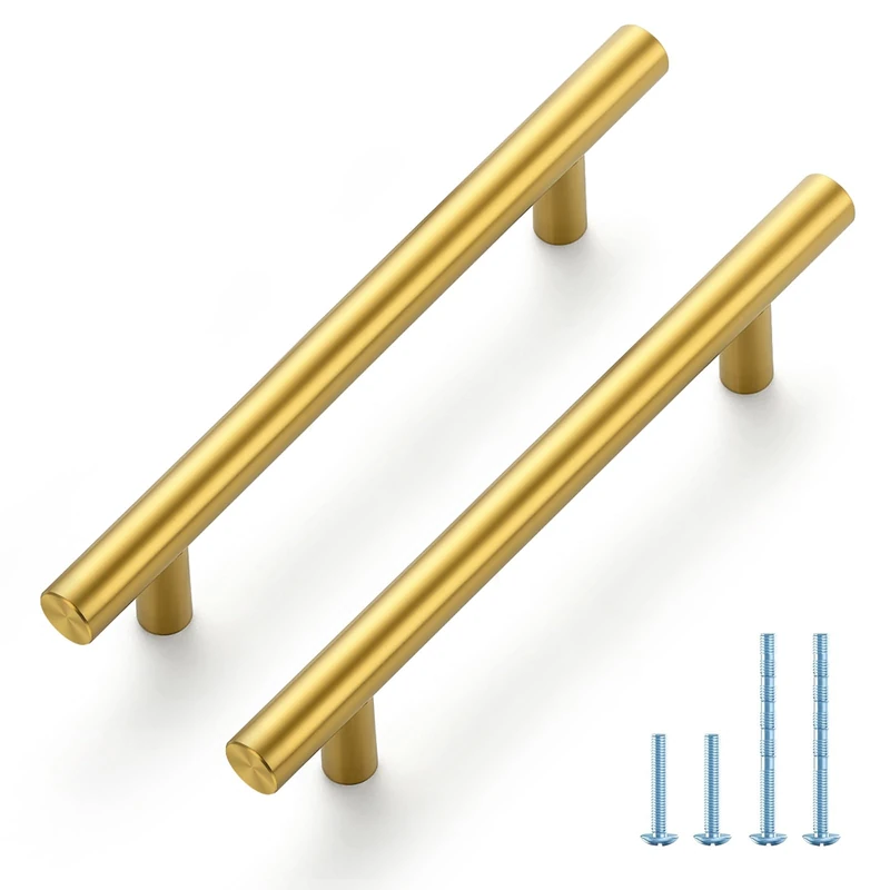 Joy Decor Gold Cabinet Pulls Drawer Pulls, 3-3/4 Inch CC, 60 Pack