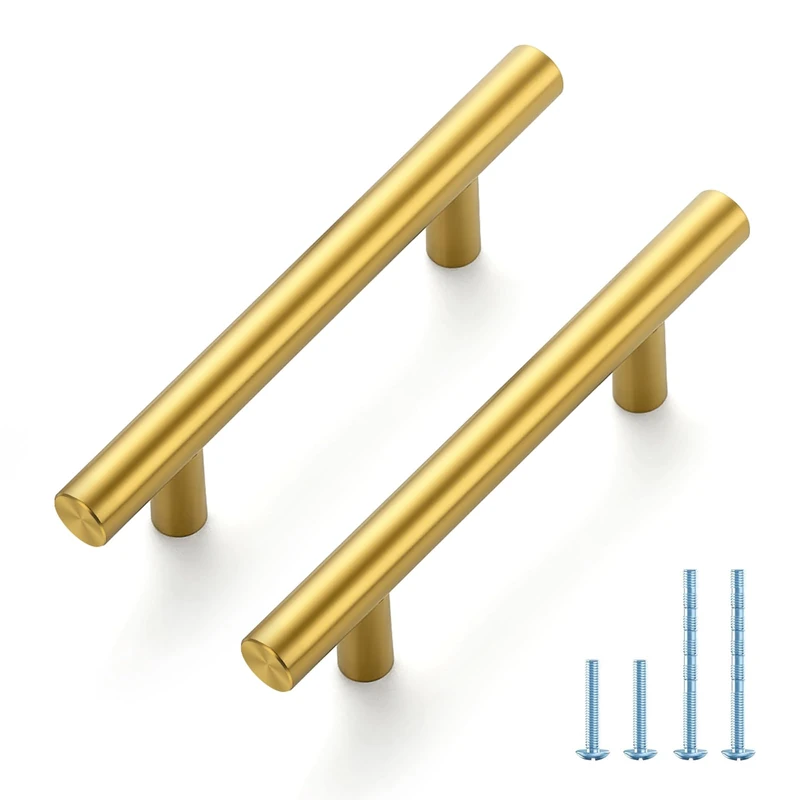 Joy Decor Gold Cabinet Pulls Drawer Pulls, 3 Inch CC, 60 Pack