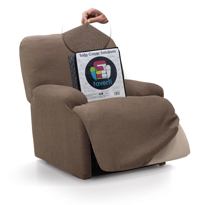 FAVERTI® Elastic Armchair Cover Relax Feet Together Reclining from 70 to 90 cm | Real Model | Suede | Universal Folding Armchair Cover | Quality Protector Jacquard Fabric Cotton Feel