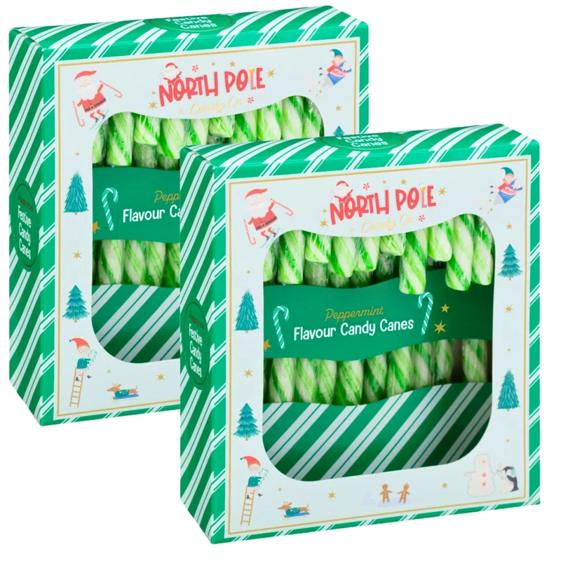 Assorted Flavour Christmas Candy Canes 24 Pieces, 260g | Christmas Sweets | Christmas Eve Box Fillers For Kids - Stocking Fillers Women Teenage Boys Men (Peppermint)