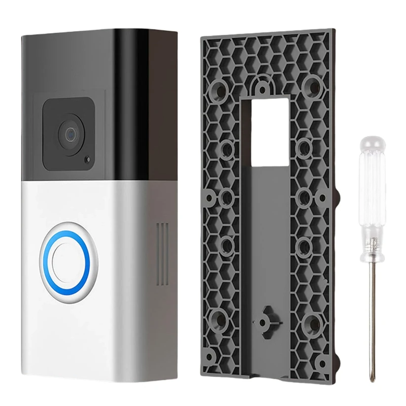 AMFUN No-Drill Doorbell Mount for Video Doorbell (3/3 Plus/4/Battery Doorbell Plus/Pro), Strong Adhesive Doorbell Holder Mounting Bracket Accessories for Office, Apartment, Home