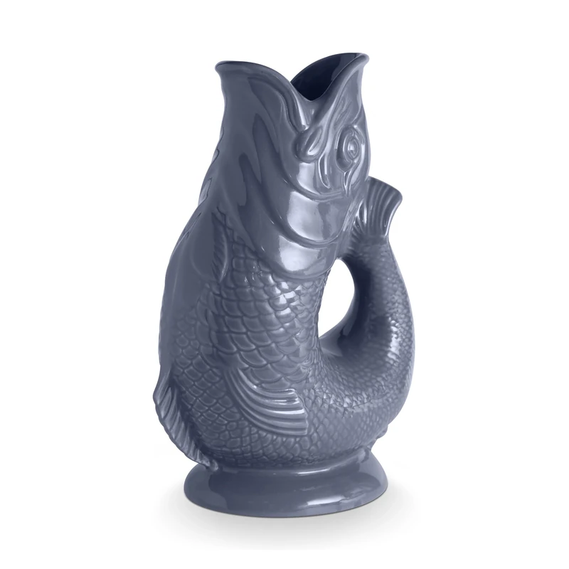 Wade Fish Jug, Handcrafted in Stoke-on-Trent England, Award-Winning Iconic UK Heritage Brand, English Earthenware, 1.2L, French Grey, WA967803GRY