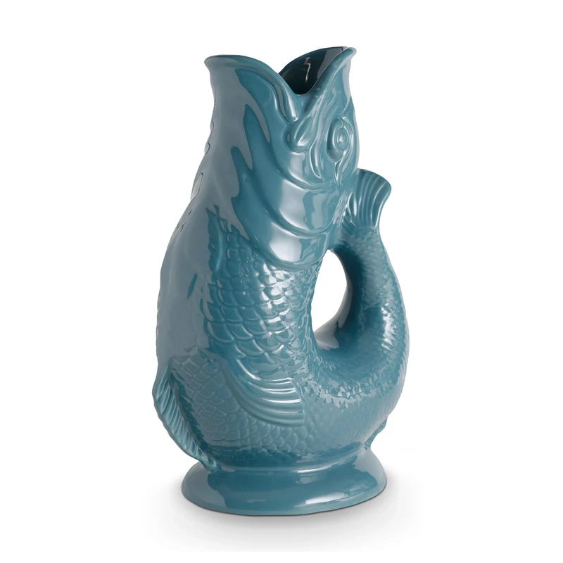Wade Fish Jug, Handcrafted in Stoke-on-Trent England, Award-Winning Iconic UK Heritage Brand, English Earthenware, 1.2L, Agave