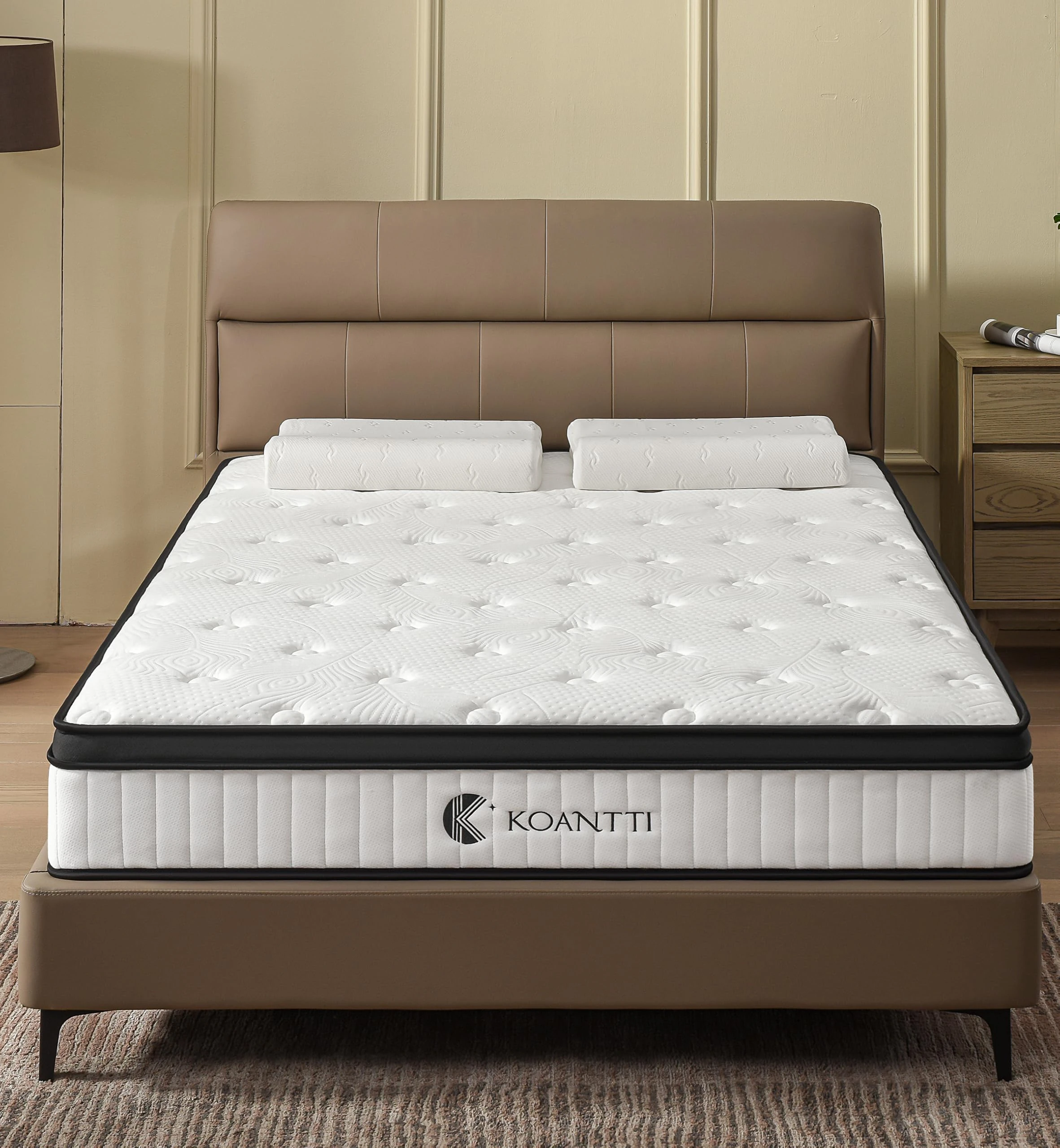 KOANTTI 4ft Small Double Mattress 25cm Thick Hybrid Memory Foam Spring Mattresses Comfort Pressure Relief Spine Protection Medium Firm Individually Pocket Spring Mattress Ideal for Restful Sleep