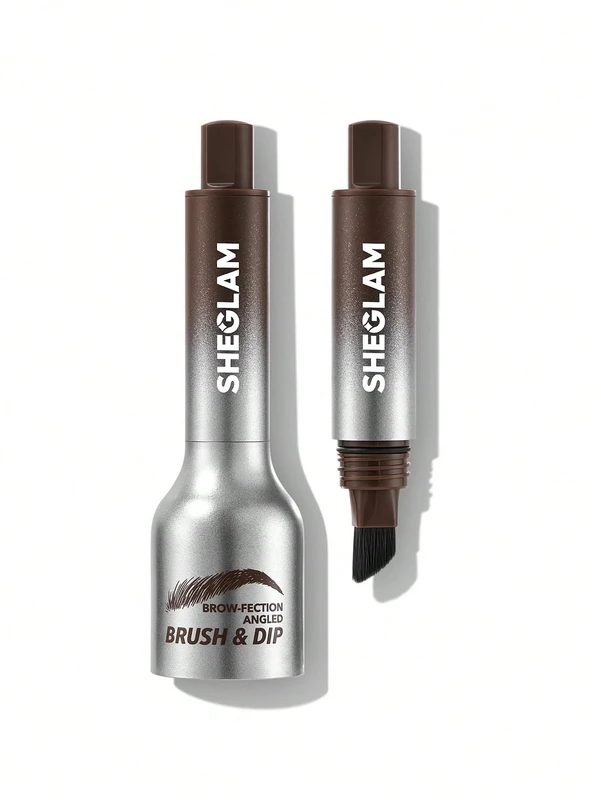 SHEGLAM Brow-Fection Angled Brush & Dip Upgraded Microblading Eyebrow Pen Long Lasting Waterproof Easy To Color-Chocolate