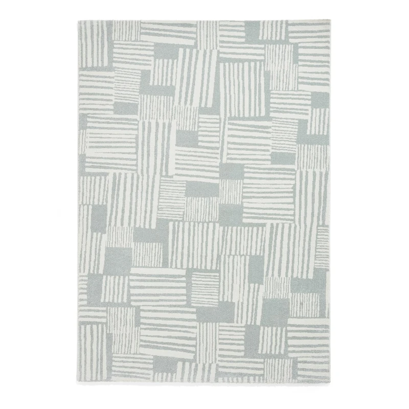 Think Rugs Catherine Lansfield Blocks Modern Abstract Rug, Sage Green