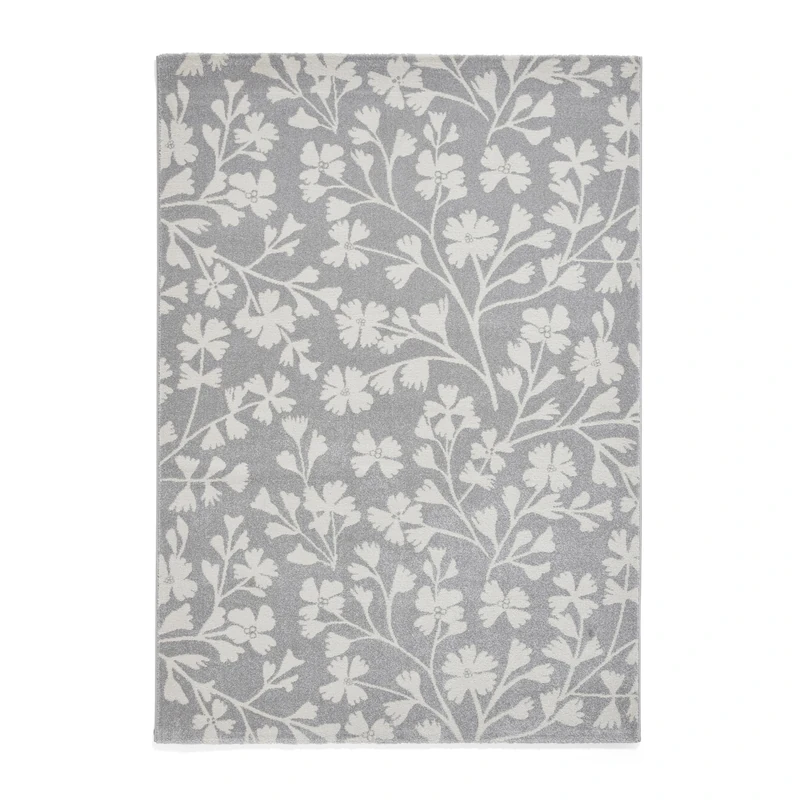 Think Rugs Catherine Lansfield Grace Floral Rug, Grey