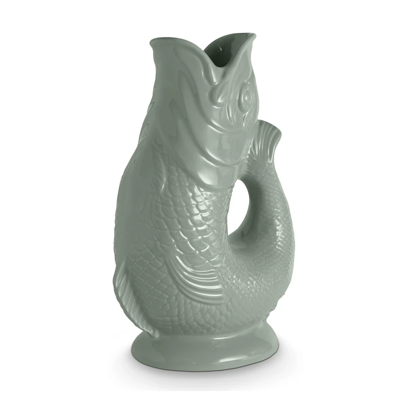 Wade Fish Jug, Handcrafted in Stoke-on-Trent England, Award-Winning Iconic UK Heritage Brand, English Earthenware, 1.2L, Sage Green, WA967803SGE