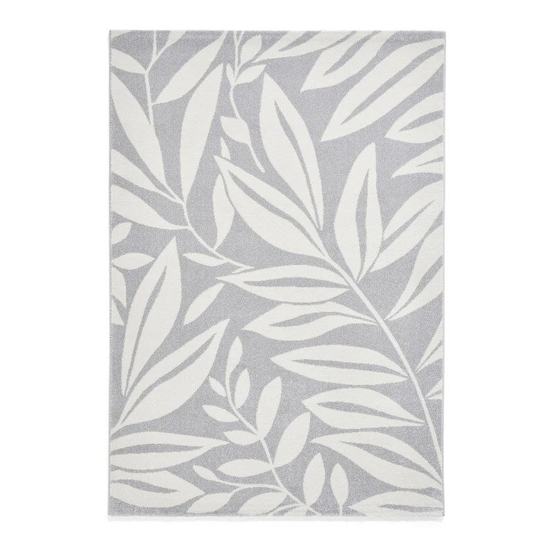 Think Rugs Catherine Lansfield Sorral Leaves Botanical Rug, Grey