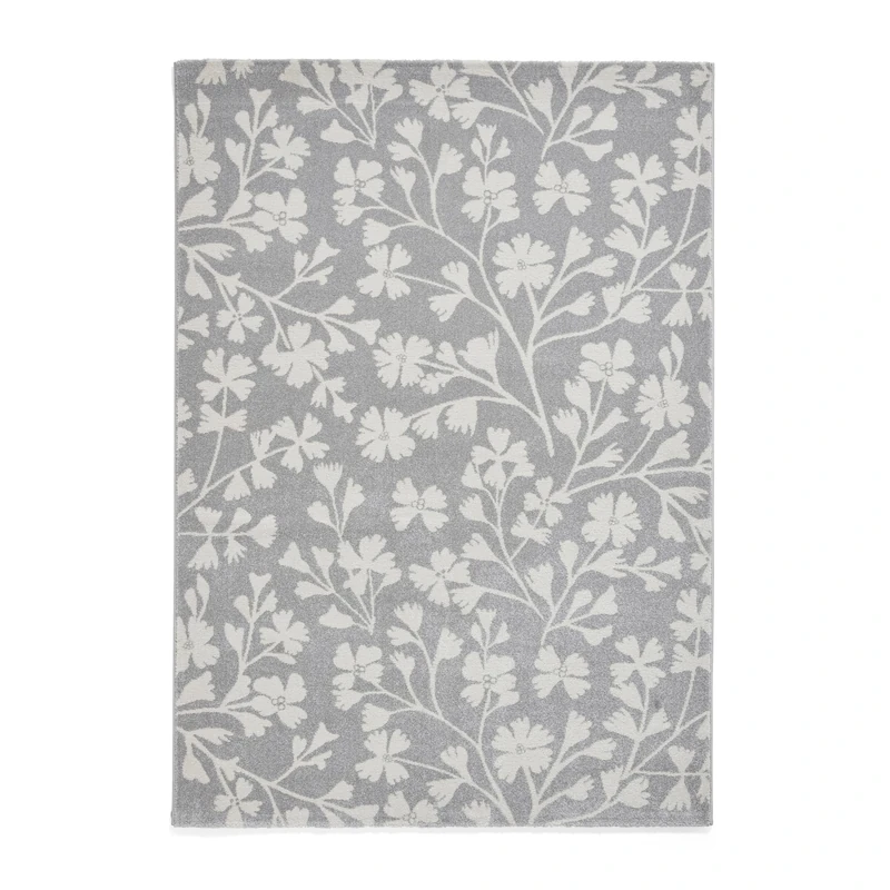 Think Rugs Catherine Lansfield Grace Floral Rug, Grey