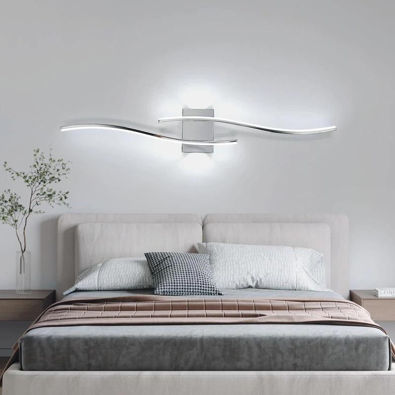 DELIPOP Indoor LED Long Wall Lights 27W, Modern Design Linear Wall Light Aluminum, Wall Mounted Background Lamp for Bedroom Living Room Hallway Stairs