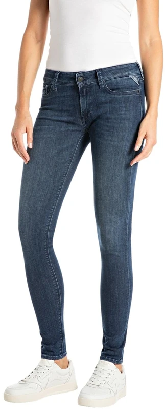 Replay Women's New Luz Powerstretch Denim Jeans, 007 Dark Blue, 33W x 32L