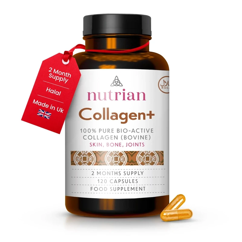 Nutrian Collagen+ 1200mg Bovine Peptides - Grass-Fed, Halal, UK Made