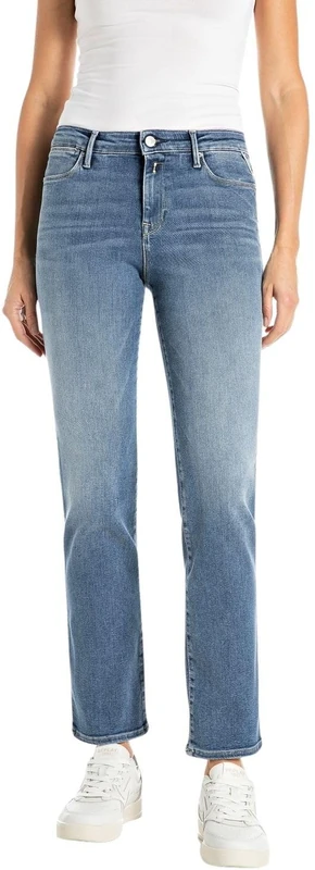 Replay Zolie Women's Straight Leg High Waist Jeans, 009 Medium Blue, 23W x 32L